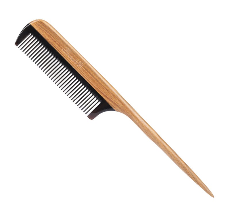 Breezelike Hair Combs - Fine Tooth Detangling Wooden Tail Comb - No Static Natural Sandalwood Buffalo Horn Comb for Women - Image 1